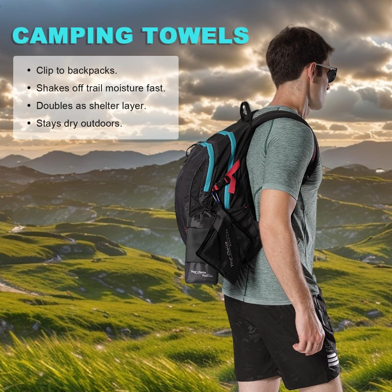 Your Choice Quick Dry Towel - Super Absorbent Microfiber for Gym, Travel, Camping | Ultra Compact & Lightweight(S/Black) - Image 4